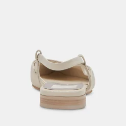 Narah Flats Ivory Leather
