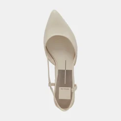 Narah Flats Ivory Leather