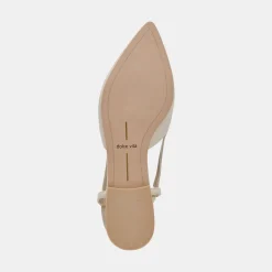 Narah Flats Ivory Leather
