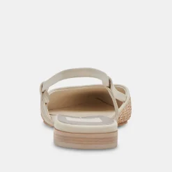 Narah Flats White Natural Raffia