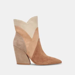 Neena Booties Brown Multi Suede