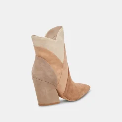 Neena Booties Brown Multi Suede