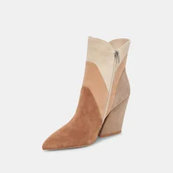 Neena Booties Brown Multi Suede