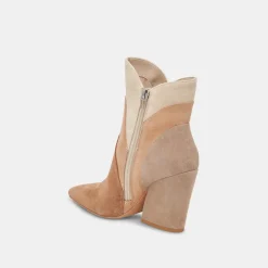 Neena Booties Brown Multi Suede