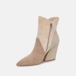 Neena Booties Taupe Multi Suede