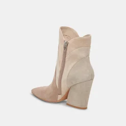 Neena Booties Taupe Multi Suede