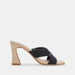 Nitro Heels Black Raffia