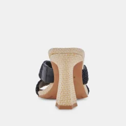 Nitro Heels Black Raffia