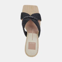 Nitro Heels Black Raffia