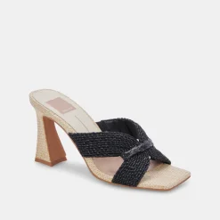Nitro Heels Black Raffia
