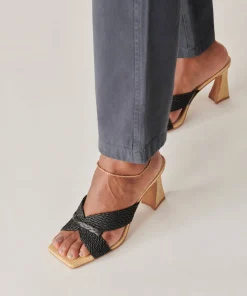 Nitro Heels Black Raffia