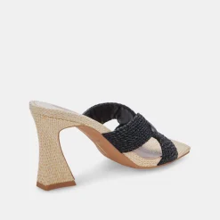 Nitro Heels Black Raffia