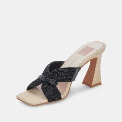 Nitro Heels Black Raffia