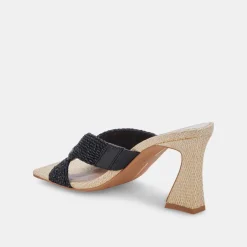 Nitro Heels Black Raffia