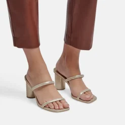 Noles Heels Gold Metallic Stella Suede