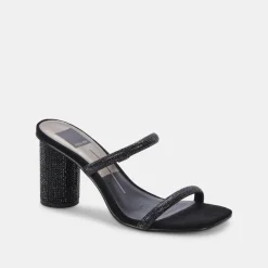 Noles Rhinestone Heels Black Rhinestone