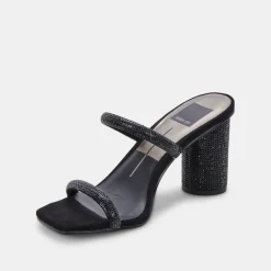 Noles Rhinestone Heels Black Rhinestone