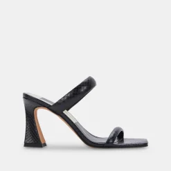 Novah Heels Black Embossed Stella
