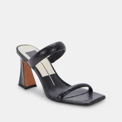 Novah Heels Black Embossed Stella