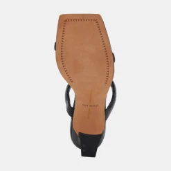 Novah Heels Black Embossed Stella