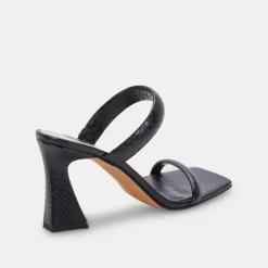 Novah Heels Black Embossed Stella