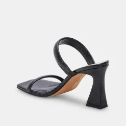 Novah Heels Black Embossed Stella