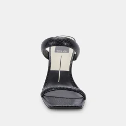 Novah Heels Black Embossed Stella