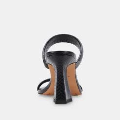 Novah Heels Black Embossed Stella