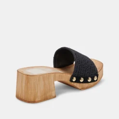 Oakley Heels Black Raffia