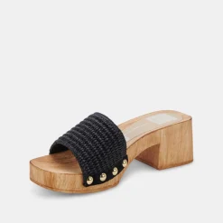 Oakley Heels Black Raffia