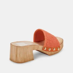 Oakley Heels Orange Raffia