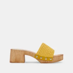 Oakley Heels Yellow Raffia