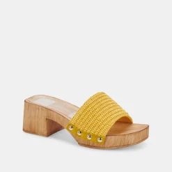 Oakley Heels Yellow Raffia