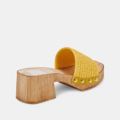 Oakley Heels Yellow Raffia