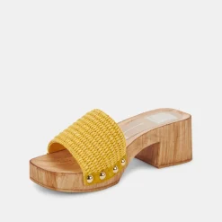 Oakley Heels Yellow Raffia