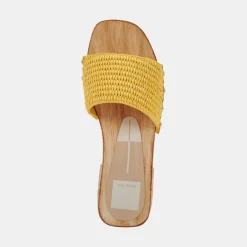 Oakley Heels Yellow Raffia