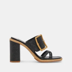 Onnie Heels Onyx Raffia