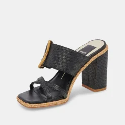 Onnie Heels Onyx Raffia