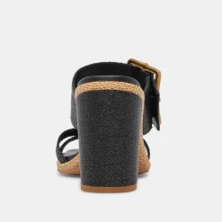 Onnie Heels Onyx Raffia