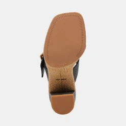 Onnie Wide Heels Onyx Raffia