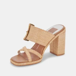 Onnie Wide Heels Warm Natural Raffia