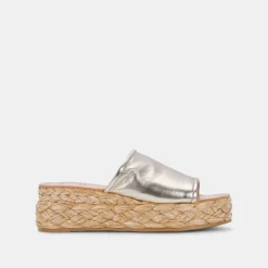 Pablos Sandals Light Gold Metallic Leather