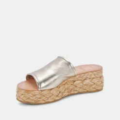Pablos Sandals Light Gold Metallic Leather