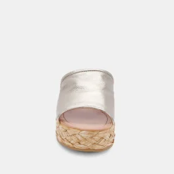 Pablos Sandals Light Gold Metallic Leather