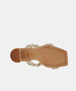 Paily Heels Light Gold Metallic Stella Suede