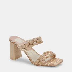 Paily Heels White Stripe Fabric