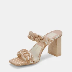 Paily Heels White Stripe Fabric