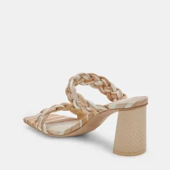 Paily Heels White Stripe Fabric