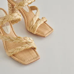 Pang Heels Lt Natural Raffia