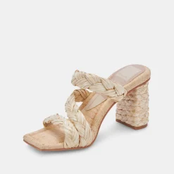 Pang Heels Lt Natural Raffia